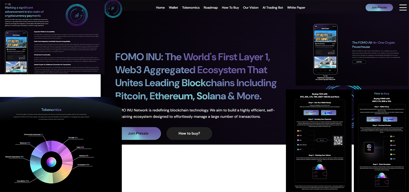 FOMO INU - Web3 Aggregated Blockchain Ecosystem interface