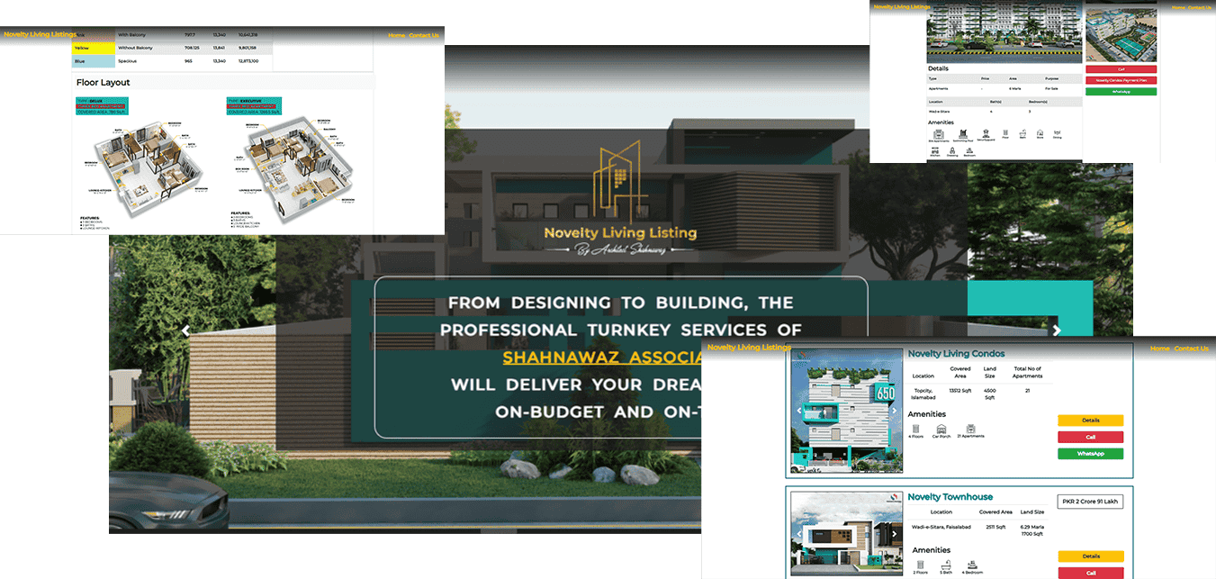 Novelty Living Listings interface
